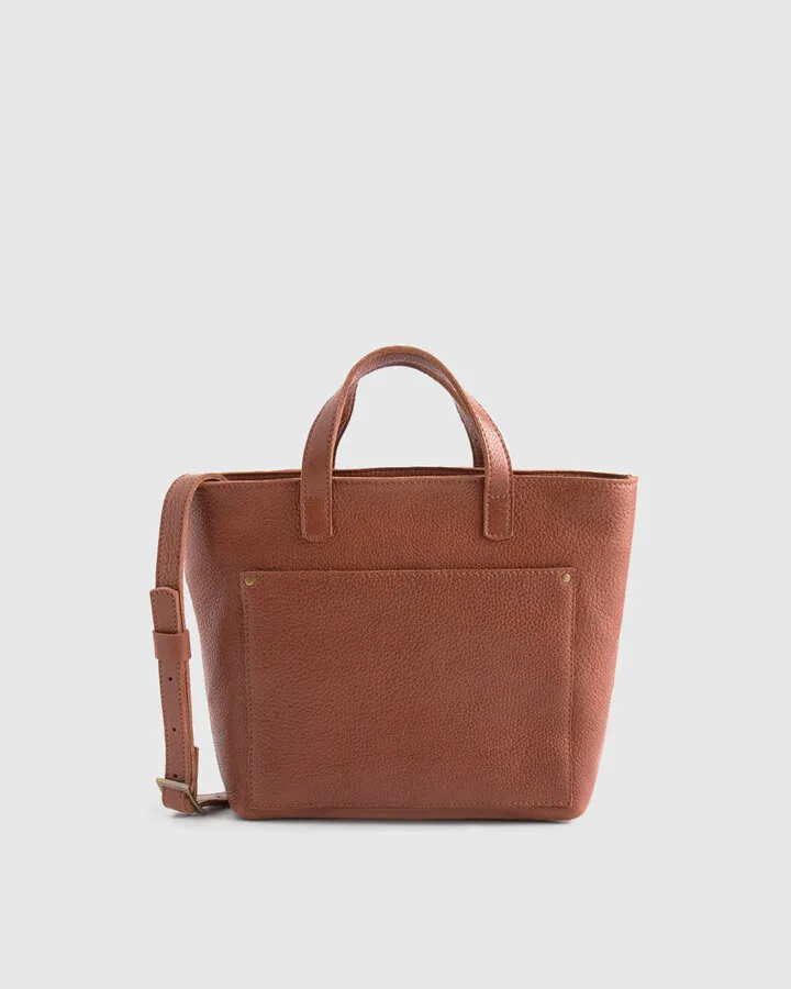 100% Leather Mini Crossbody Tote