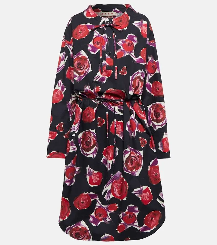 Floral cotton midi dress