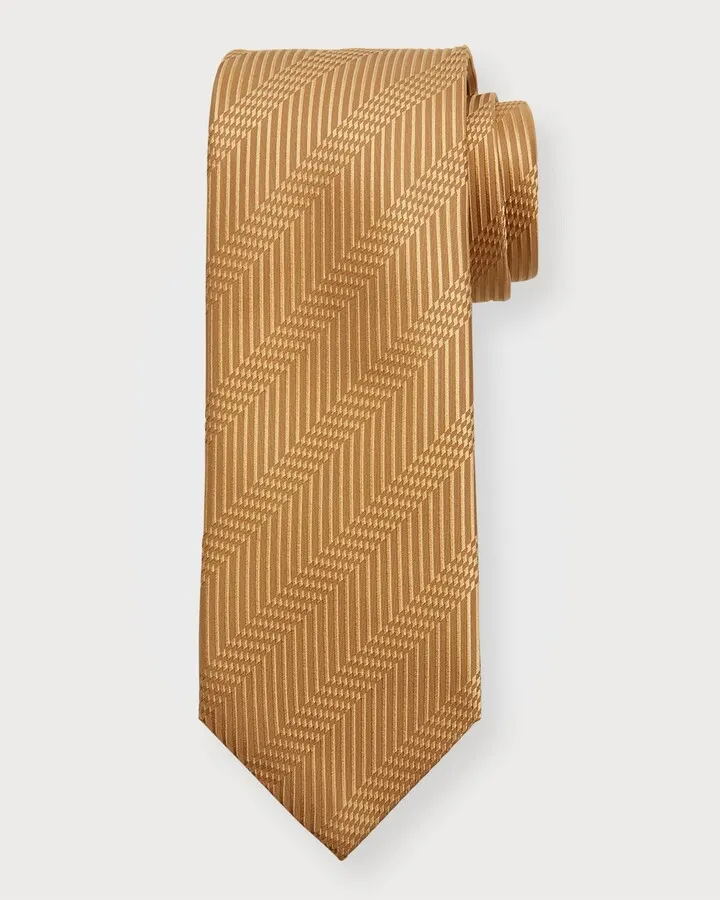 Men's Broken Chevron Jacquard Silk Tie