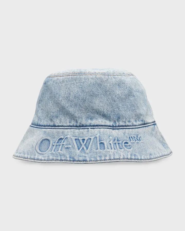 Men's Bookish Denim Logo Bucket Hat