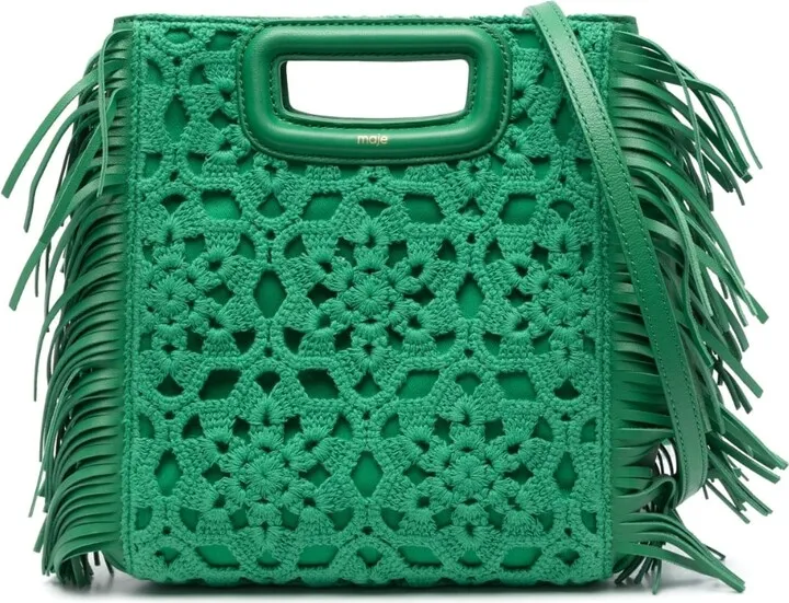 M crochet tote bag