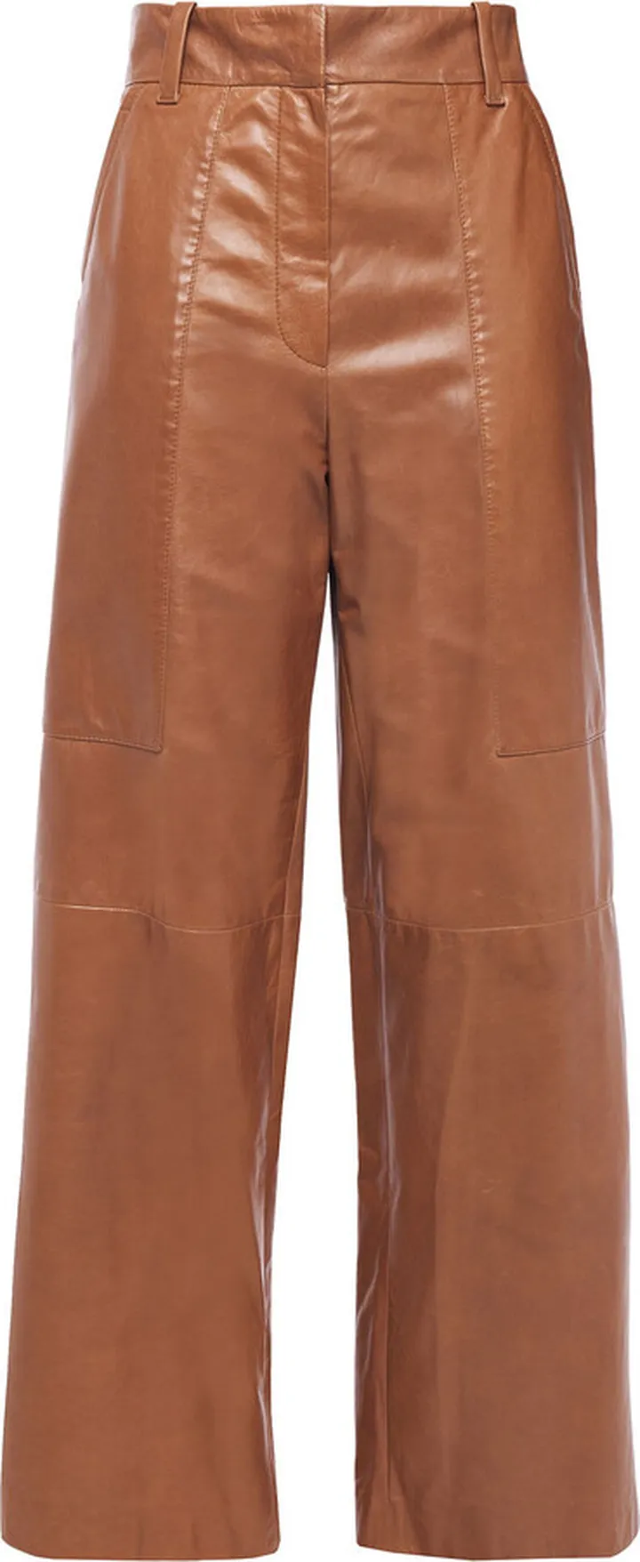 Leather wide-leg pants