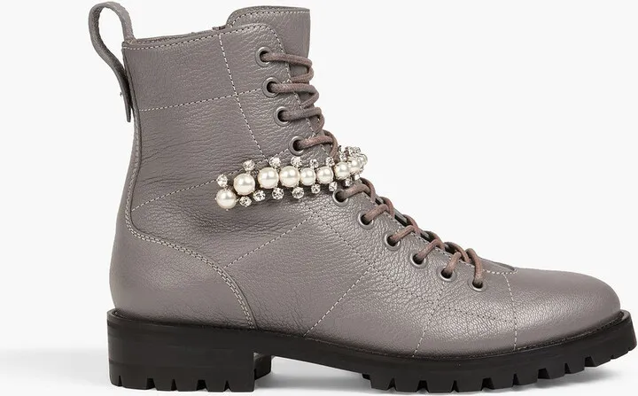 Cruz embellished leather combat boots