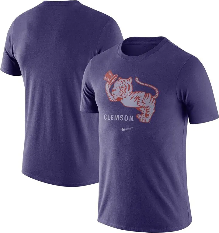 Men's Nike Purple Clemson Tigers Old-School Logo Tri-Blend T-shirt