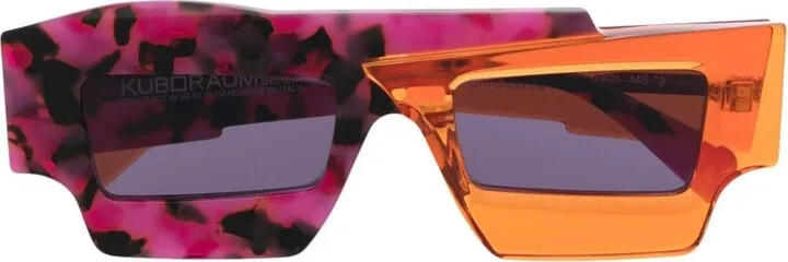 Two-Tone Rectangle Sunglasses