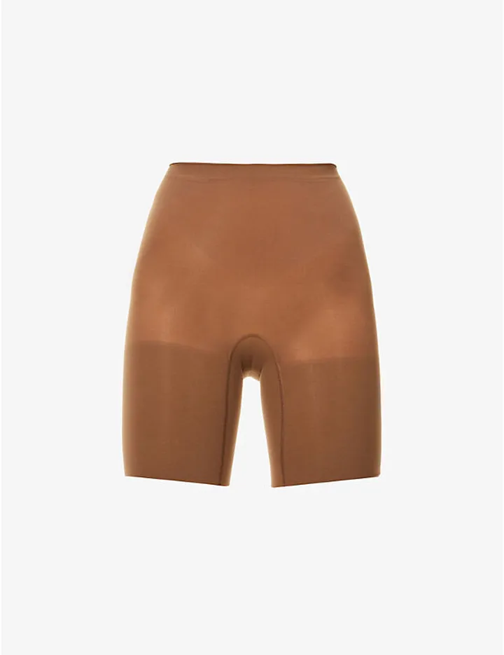 panx Womens Chesnut Brown Power horts High-rise tretch-jersey horts