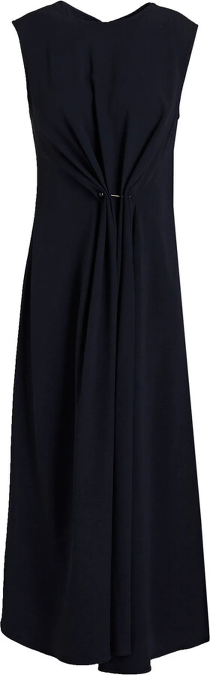 Gathered crepe midi dress