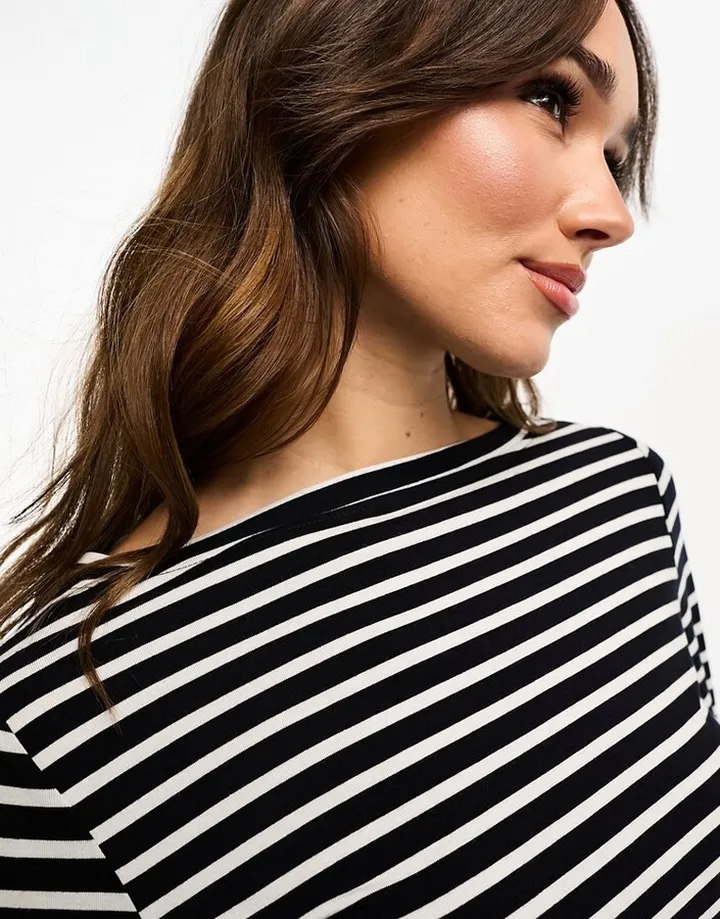 ASOS DESIGN long sleeve striped t-shirt in navy