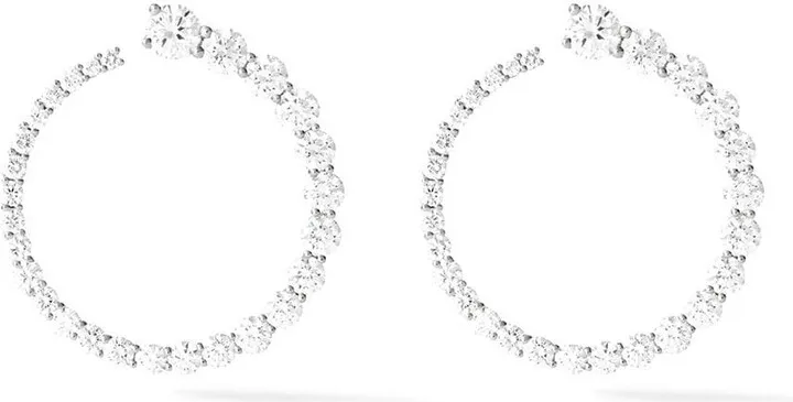 18kt white gold and diamond Aria hoop earrings