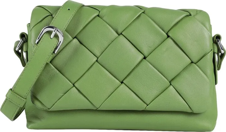 Braided Leather Crossbody Bag Cross-body Bag Green