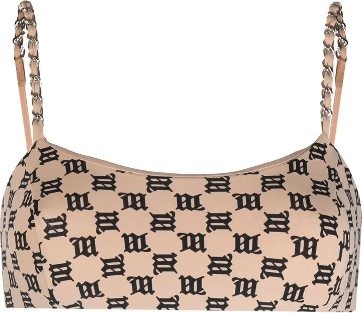 Monogram-Print Bikini Top