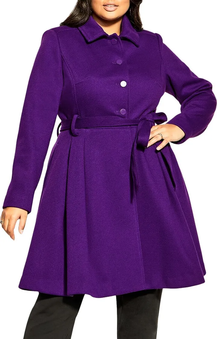 Blushing Belle Faux Fur Collar Coat