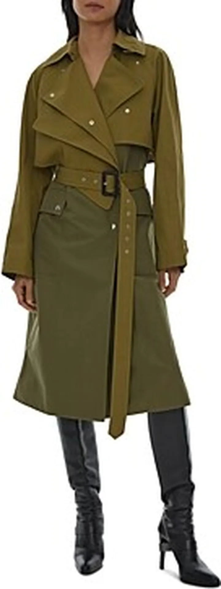 Helmut Lang Hybrid Belted Trench Coat