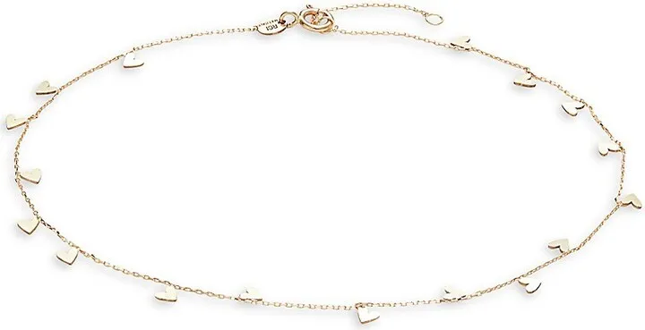 14K Yellow Gold Heart-Charm Anklet