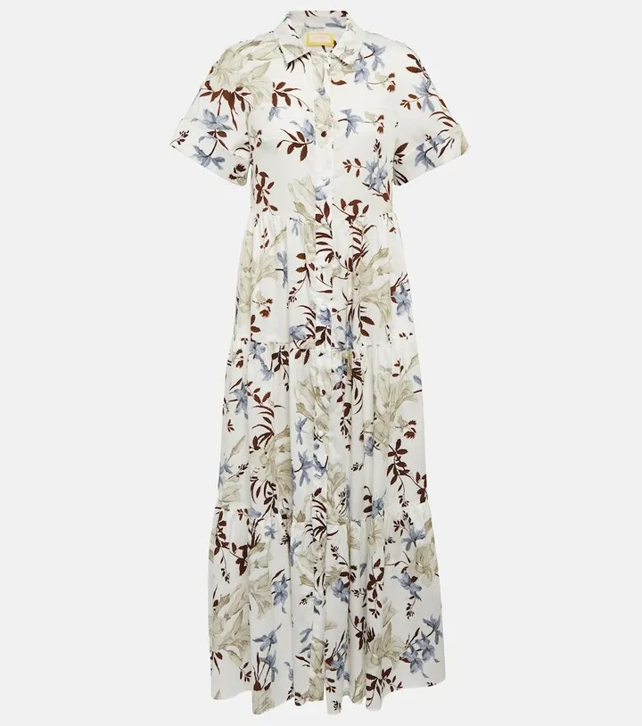 Helena tiered cotton shirt dress