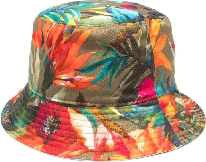 Reversible Floral-Print Cotton Bucket Hat