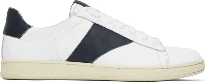 Rhude White & Navy Court Sneakers