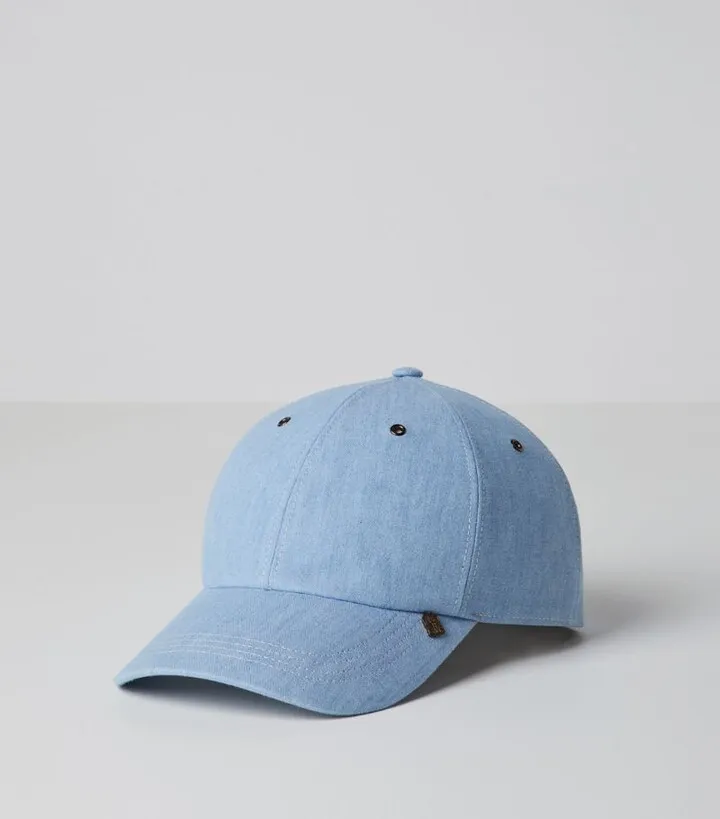 Brunello Cucinelli Chambray Logo-Badge Cap