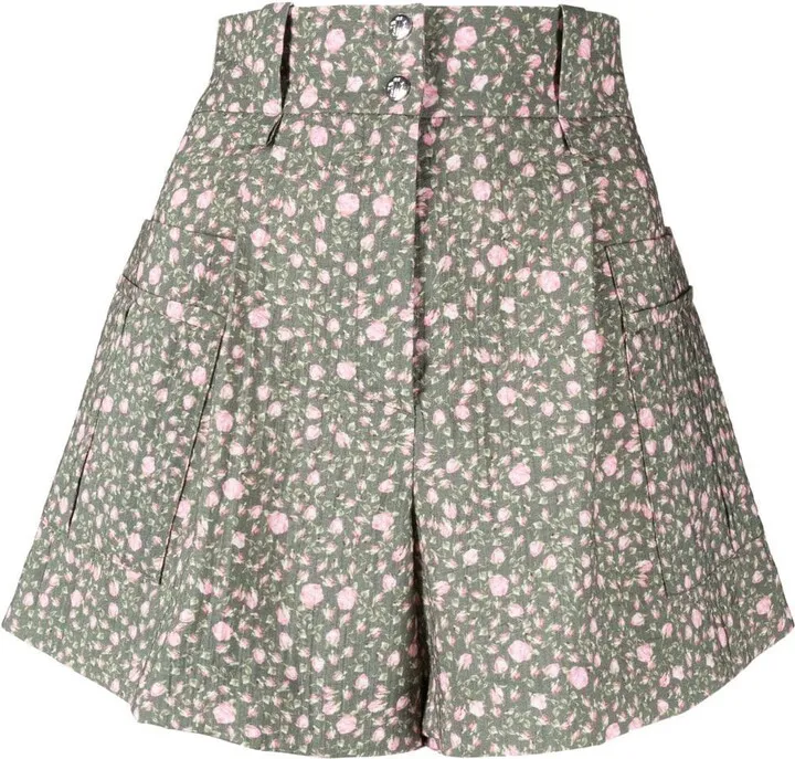 High-Waisted Floral-Print Shorts