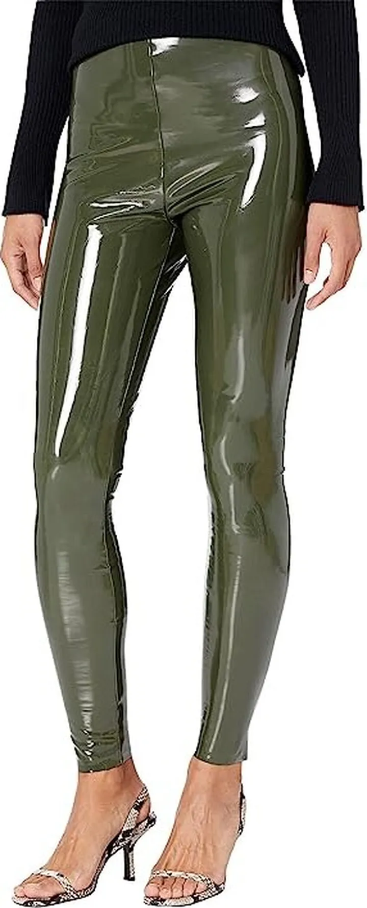Commando Perfect Control Patent Leather Leggings SLG25 (Olive) Women's Casual Pants
