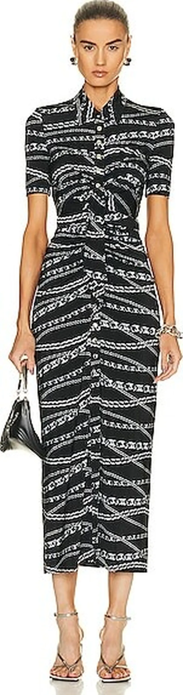 PACO RABANNE Button Up Dress in Black