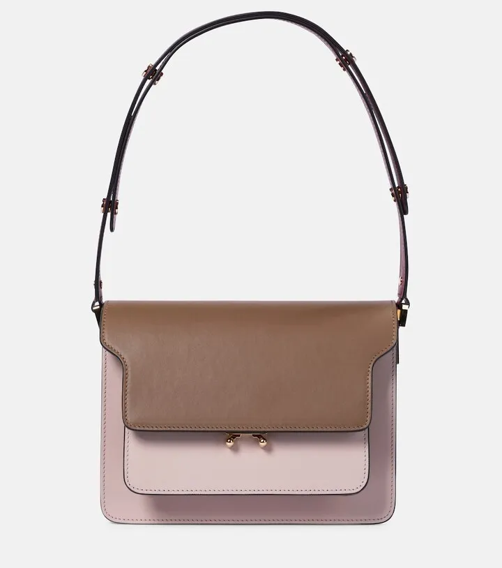 Trunk leather shoulder bag