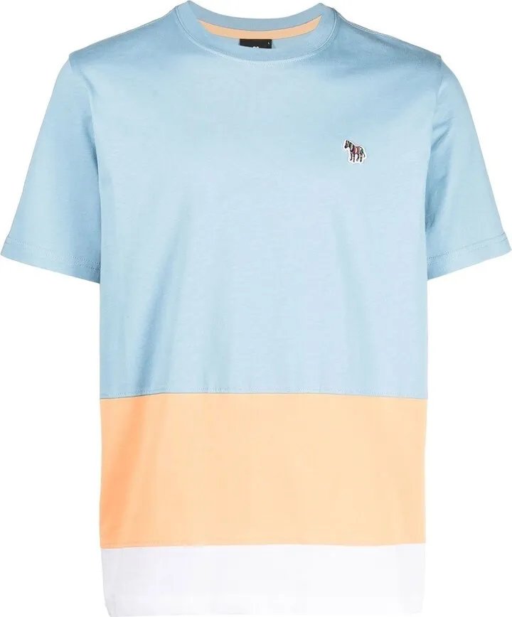 Zebra-patch cotton T-shirt