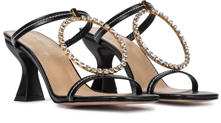 Embellished leather sandals