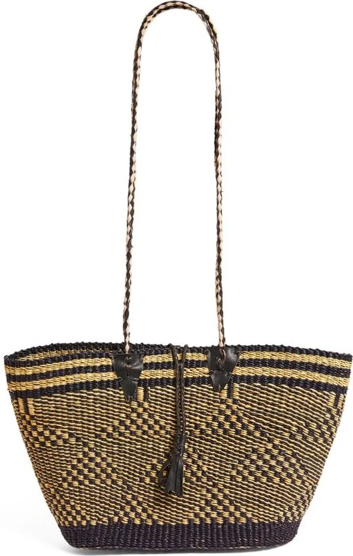 Weekend Max Mara Straw Geometric Shopper Bag