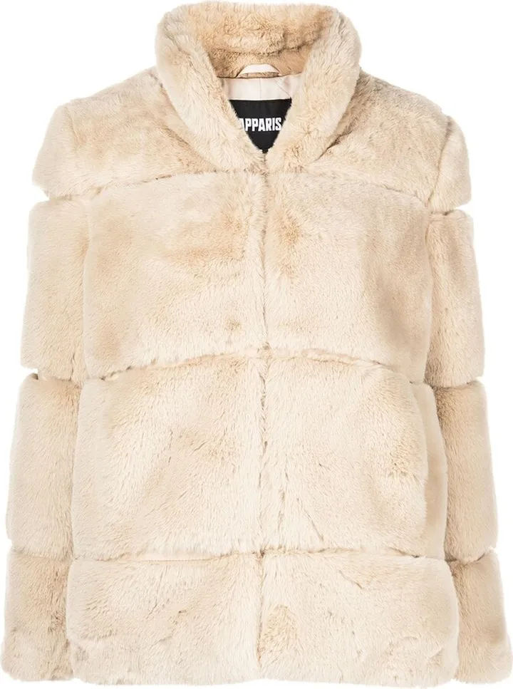 Panelled Faux-Fur Coat