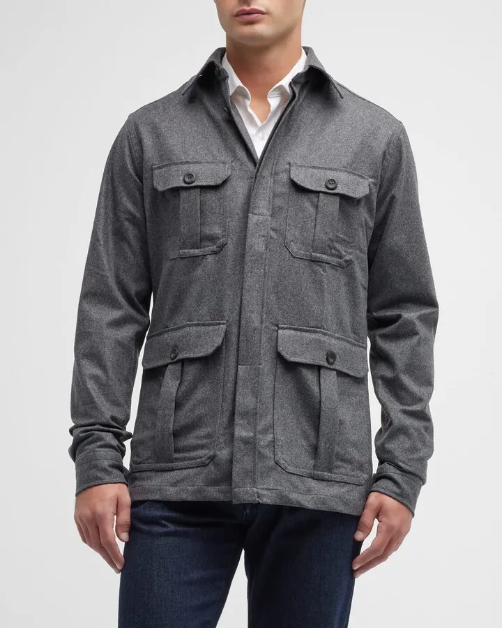 Men's Wool-Cashmere Shirt Jacket