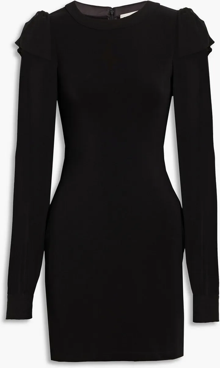 Lola silk chiffon-paneled ponte mini dress