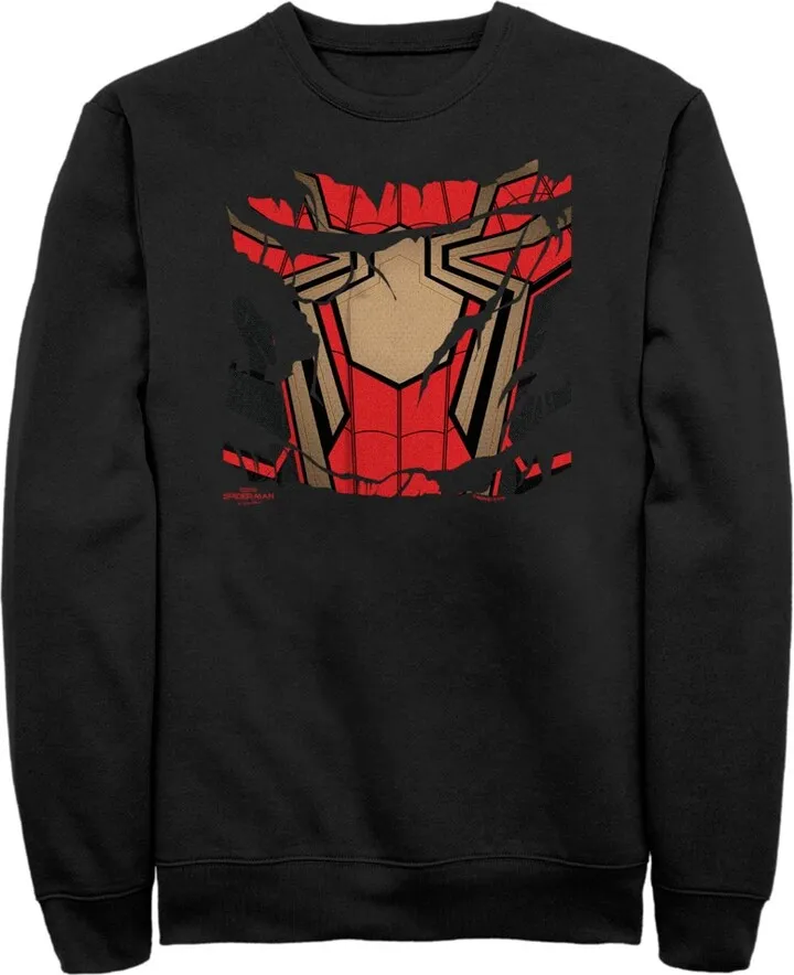 Men's Marvel Spider-Man: No Way Home Ripped Iron Suit Sweatshirt - Black - 2X Large