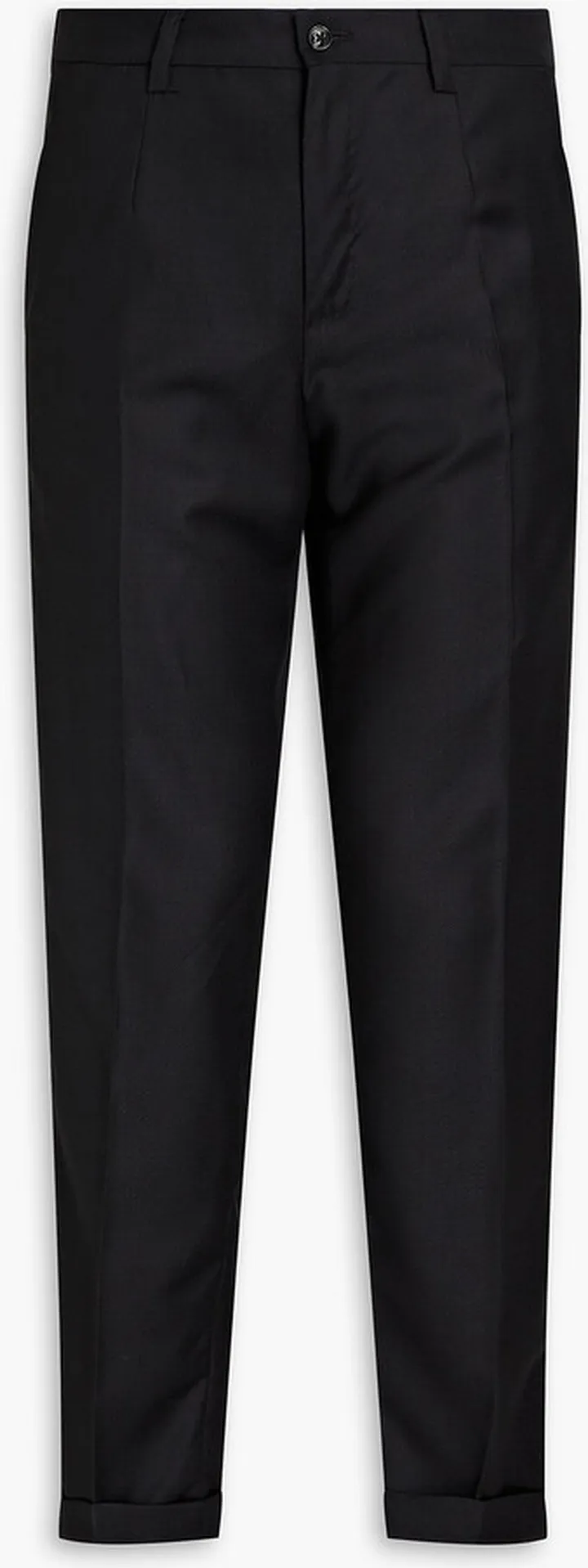 Tapered wool-jacquard pants
