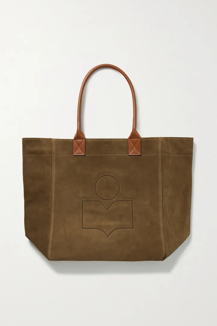 Isabel Marant - Yenky Leather-trimmed Suede Tote - Green