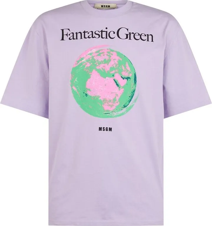 MSGM Graphic Printed Crewneck T-Shirt