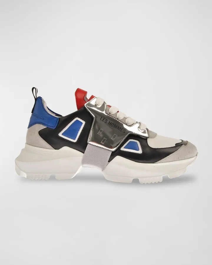 Men's Leather Chunky Low-Top Sneakers