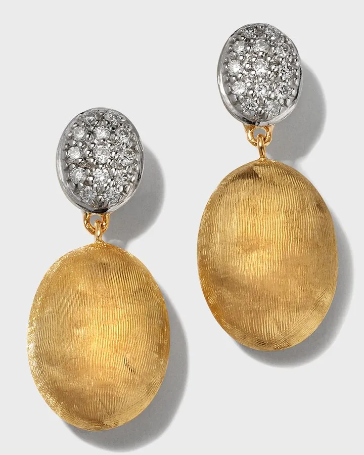 18k Yellow Gold Diamond Drop Earrings