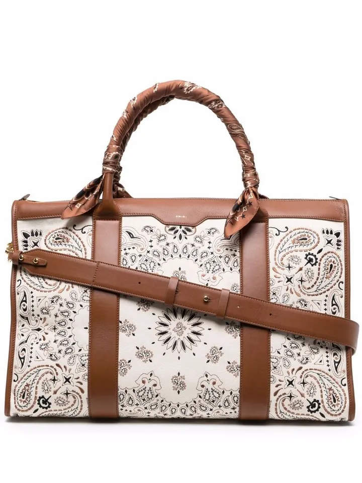 Bandana-Print Leather Holdall