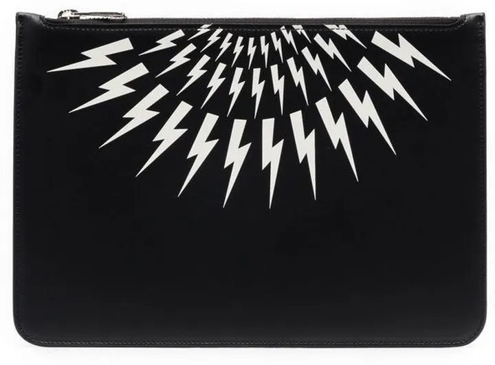 Thunderbolt leather clutch bag