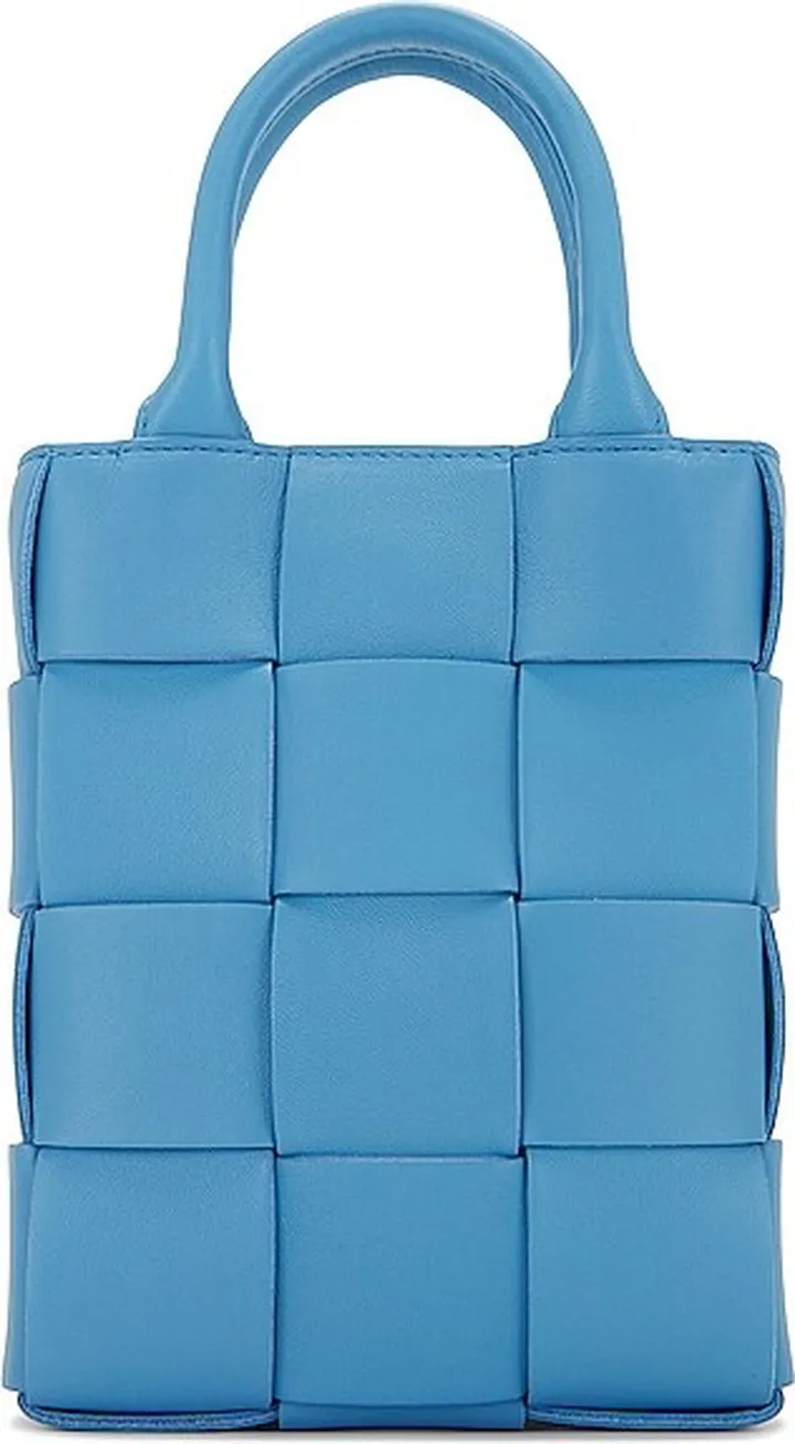 Bottega Veneta Mini North South Cassette Tote Bag in Blue
