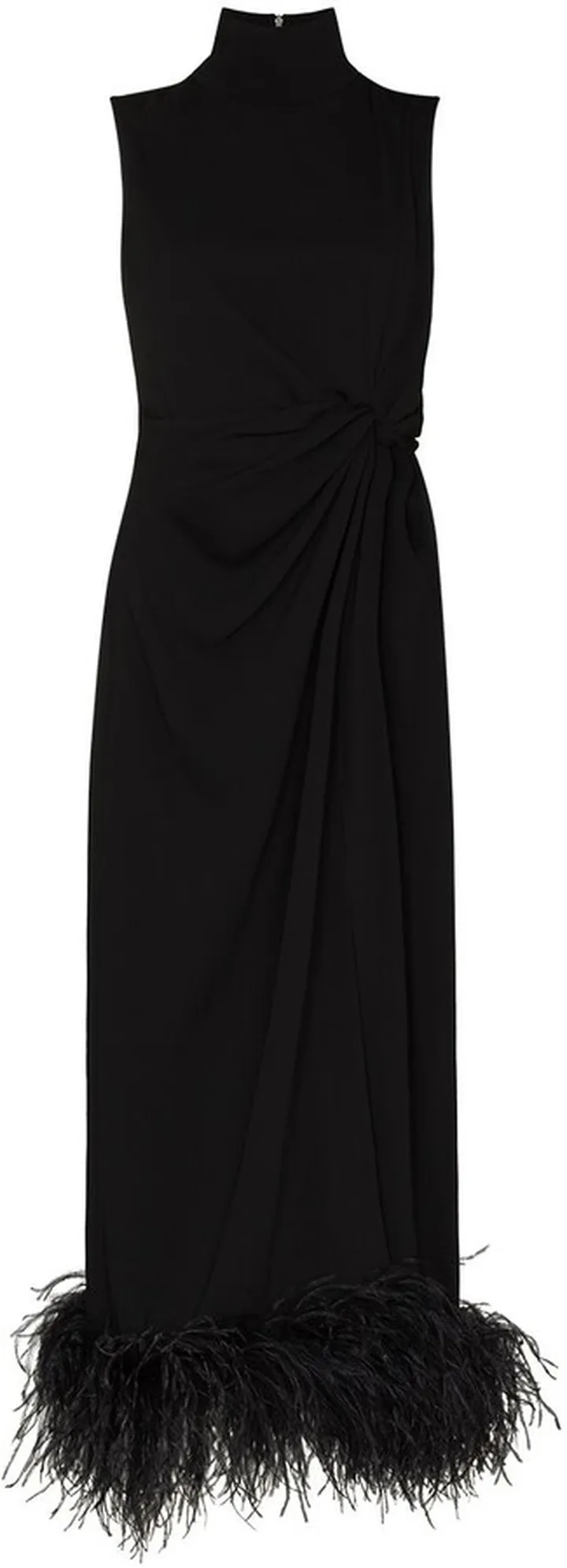 Maika feather-embellished sleeveless gown