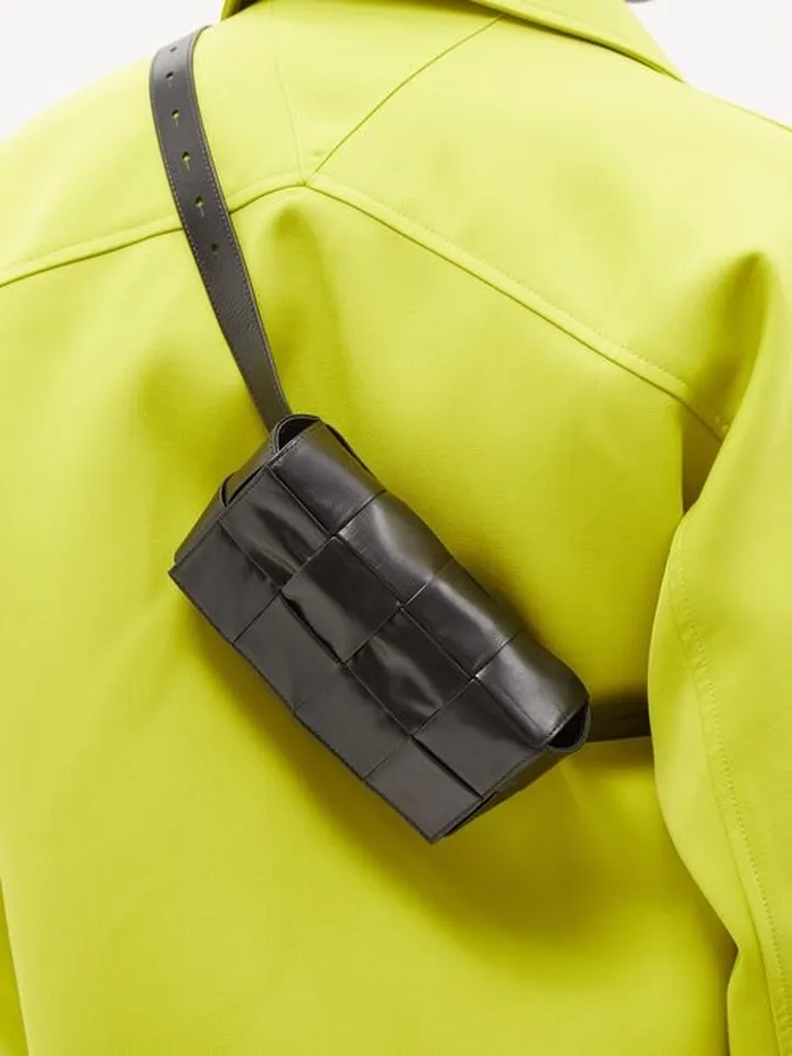 Cassette Intrecciato-leather Belt Bag