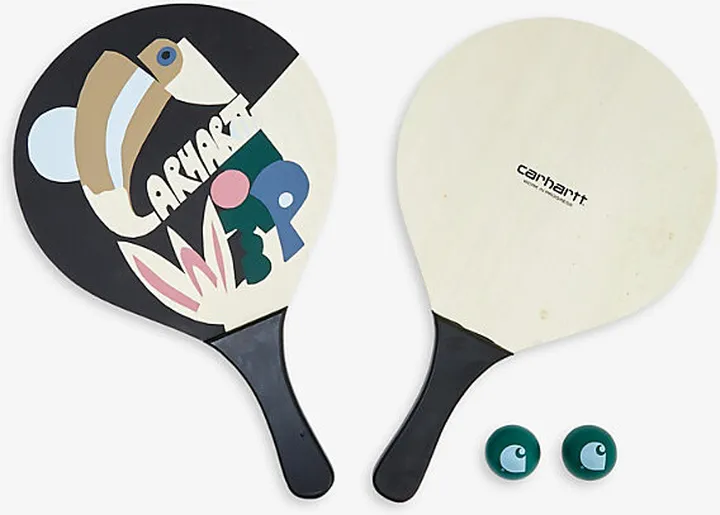 Mens Multicolor Tamas Graphic-print Wood Beach Paddle Game