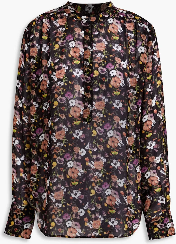Corrine floral-print crepe blouse