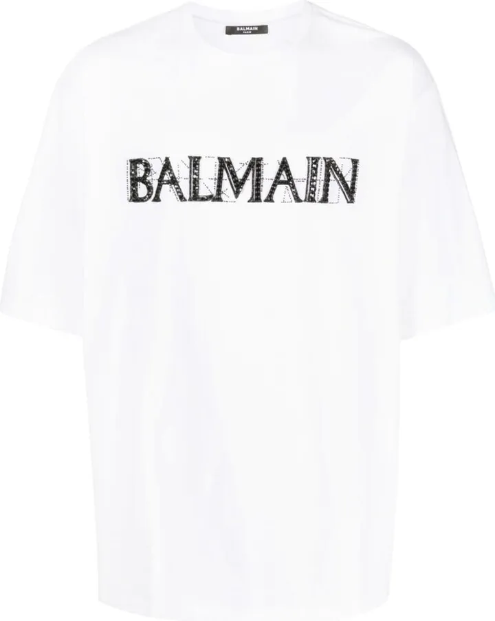 crystal-logo cotton T-shirt
