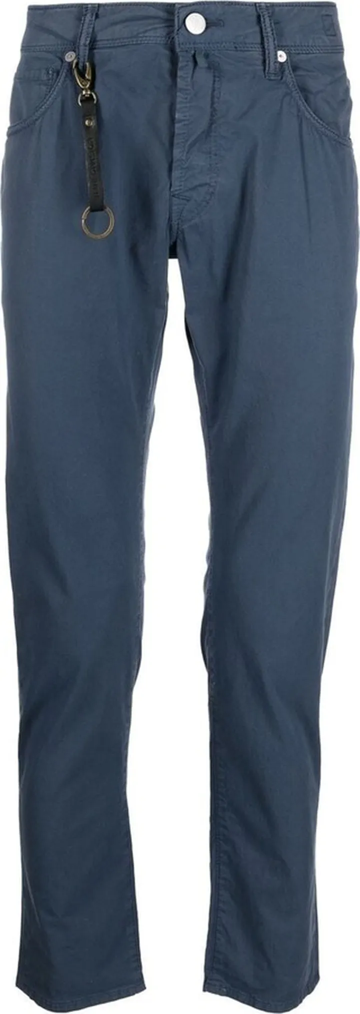 Mid-Rise Slim-Fit Cotton Trousers