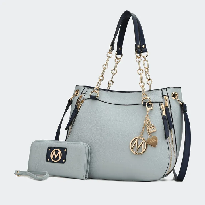 MKF Collection by Mia K Lina Vegan Leather Women’s Shoulder Bag - Blue