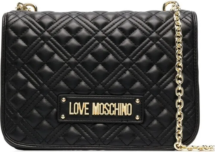 Logo-Plaque Quilted Shoulder Bag