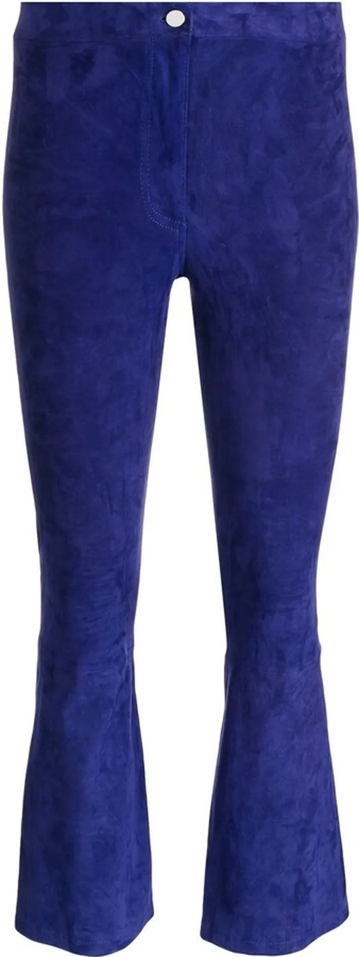 High-Waisted Cropped Leather Trousers